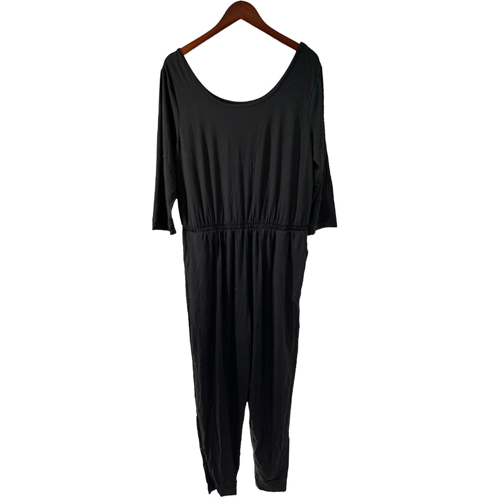 Comfort Code Stretch Jersey 3/4 Sleeve Comfort Jumpsuit Black - Regular
